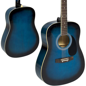 41in Acoustic Guitar Starter Kit w/ Case, Pick, Strap, Extra Strings