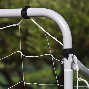 12x6ft Steel Soccer Goal w/ Net, Straps, and Anchors - White