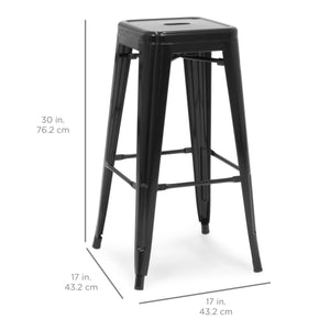 30in Set of 2 Industrial Metal Bar Stools