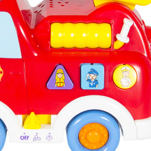 Load image into Gallery viewer, Bump and Go Teaching Firetruck w/ English and Spanish Phrases
