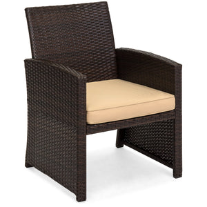 4-Piece Outdoor Wicker Sofa Furniture Set w/ 1 Double, 2 Single Sofas, Table