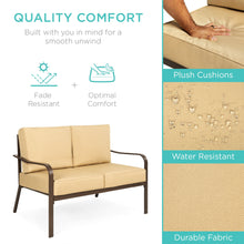 Load image into Gallery viewer, 4-Piece Outdoor Patio Furniture Set w/ 2 Chairs, Loveseat, Side Table
