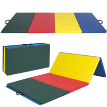 Load image into Gallery viewer, 8ft 4-Panel Folding Foam Gym Exercise Floor Mat w/ Carrying Handles
