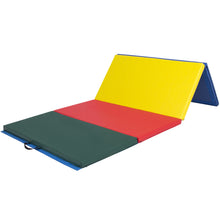Load image into Gallery viewer, 8ft 4-Panel Folding Foam Gym Exercise Floor Mat w/ Carrying Handles

