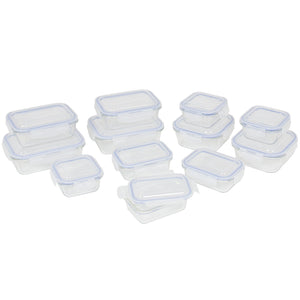 24-Piece BPA-Free Glass Food Container Set w/ 5 Sizes - Clear
