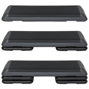 43in Height-Adjustable Fitness Step Platform Riser - Black/Gray