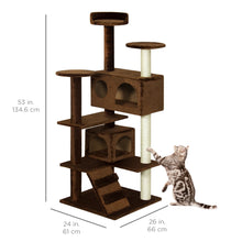 Load image into Gallery viewer, 53in Multi-Level Kitten Cat Tree w/ Scratcher
