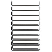 Load image into Gallery viewer, 62.5in 10-Tier Shoe Rack Storage Tower w/ Adjustable Shelves
