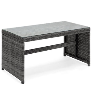 4-Piece Outdoor Wicker Sofa Furniture Set w/ 1 Double, 2 Single Sofas, Table
