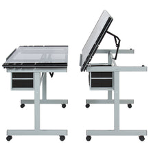 Load image into Gallery viewer, Adjustable Drafting Table w/ Tempered Glass and Shelves
