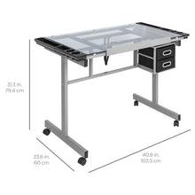 Load image into Gallery viewer, Adjustable Drafting Table w/ Tempered Glass and Shelves
