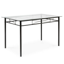 Load image into Gallery viewer, 5-Piece Glass Top Dining Table Set w/  4 Chairs, Steel Frame
