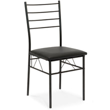 Load image into Gallery viewer, 5-Piece Glass Top Dining Table Set w/  4 Chairs, Steel Frame
