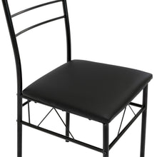 Load image into Gallery viewer, 5-Piece Glass Top Dining Table Set w/  4 Chairs, Steel Frame
