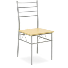 Load image into Gallery viewer, 5-Piece Glass Top Dining Table Set w/  4 Chairs, Steel Frame
