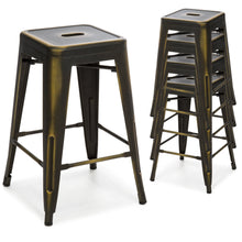 Load image into Gallery viewer, 24in Set of 4 Stackable Distressed Bar Stools
