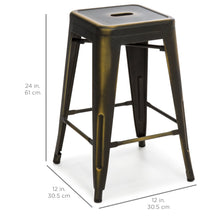 Load image into Gallery viewer, 24in Set of 4 Stackable Distressed Bar Stools

