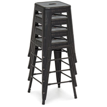 Load image into Gallery viewer, 24in Set of 4 Stackable Distressed Bar Stools
