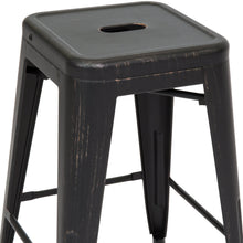 Load image into Gallery viewer, 24in Set of 4 Stackable Distressed Bar Stools
