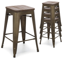 Load image into Gallery viewer, 24in Set of 4 Stackable Distressed Bar Stools
