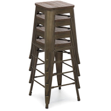 Load image into Gallery viewer, 24in Set of 4 Stackable Distressed Bar Stools
