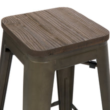 Load image into Gallery viewer, 24in Set of 4 Stackable Distressed Bar Stools
