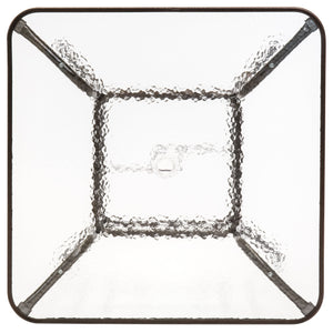 32in Square Tempered Glass  Patio Dining Bistro Table w/ Umbrella Hole
