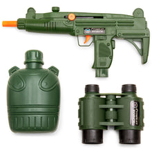 Load image into Gallery viewer, 11-Piece Kids Pretend Dress-Up Military Soldier Gear Playset - Green
