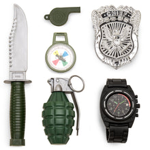 Load image into Gallery viewer, 11-Piece Kids Pretend Dress-Up Military Soldier Gear Playset - Green
