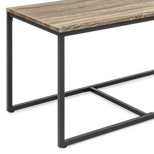 3-Piece Coffee Accent Table Set w/ 2 End Tables - Brown
