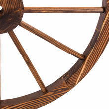 Load image into Gallery viewer, 30in Decorative Old Western Wooden Garden Wagon Wheels w/ Steel Rims
