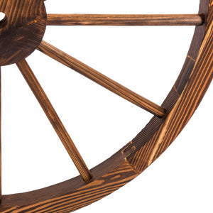 30in Decorative Old Western Wooden Garden Wagon Wheels w/ Steel Rims