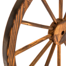 Load image into Gallery viewer, 30in Decorative Old Western Wooden Garden Wagon Wheels w/ Steel Rims
