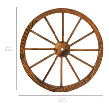 Load image into Gallery viewer, 30in Decorative Old Western Wooden Garden Wagon Wheels w/ Steel Rims
