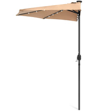 Load image into Gallery viewer, 8.5ft Outdoor Solar LED Half Patio Umbrella w/ Easy Crank
