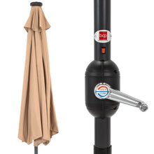 Load image into Gallery viewer, 8.5ft Outdoor Solar LED Half Patio Umbrella w/ Easy Crank

