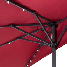 Load image into Gallery viewer, 8.5ft Outdoor Solar LED Half Patio Umbrella w/ Easy Crank

