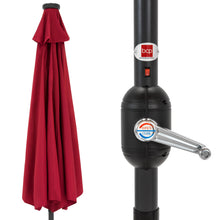 Load image into Gallery viewer, 8.5ft Outdoor Solar LED Half Patio Umbrella w/ Easy Crank

