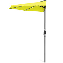 Load image into Gallery viewer, 8.5ft Outdoor Solar LED Half Patio Umbrella w/ Easy Crank
