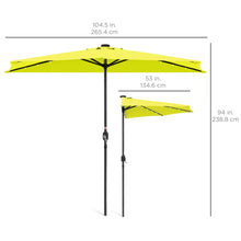 Load image into Gallery viewer, 8.5ft Outdoor Solar LED Half Patio Umbrella w/ Easy Crank
