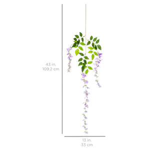 12-Pack Artificial Silk Vine Wisteria Flower Plant Decor Accent