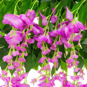 12-Pack Artificial Silk Vine Wisteria Flower Plant Decor Accent