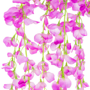 12-Pack Artificial Silk Vine Wisteria Flower Plant Decor Accent