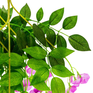 12-Pack Artificial Silk Vine Wisteria Flower Plant Decor Accent