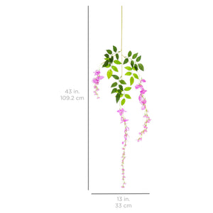 12-Pack Artificial Silk Vine Wisteria Flower Plant Decor Accent