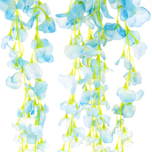 12-Pack Artificial Silk Vine Wisteria Flower Plant Decor Accent