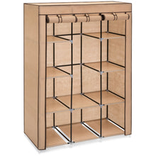Load image into Gallery viewer, 10-Shelf Portable Fabric Wardrobe Closet Storage w/ Waterproof Cover
