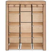 Load image into Gallery viewer, 10-Shelf Portable Fabric Wardrobe Closet Storage w/ Waterproof Cover
