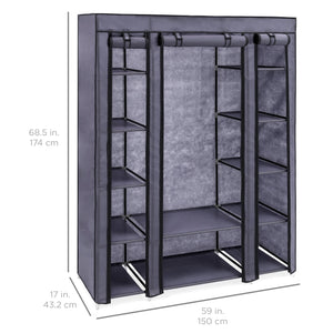 12-Shelf Portable Fabric Closet w/ Cover