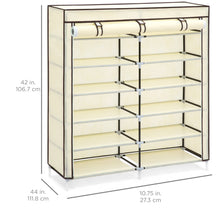 Load image into Gallery viewer, 6-Tier Portable Shoe Rack Closet w/ Fabric Cover
